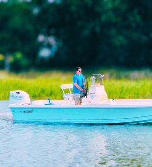 Fish aboard our new 24 ft. Bulls Bay, powered by a 200HP Suzuki and equipped to make your day on the water a successful fishing day!