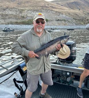 Strong fight on this big salmon. - Montesano, WA.