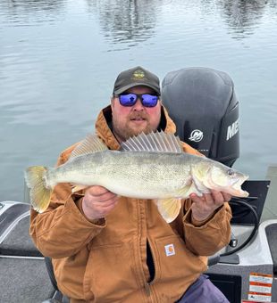 Chunky winter walleye, hooked and landed!