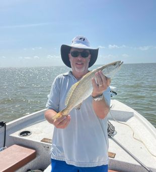 Keeping it reel on Galveston Bay.