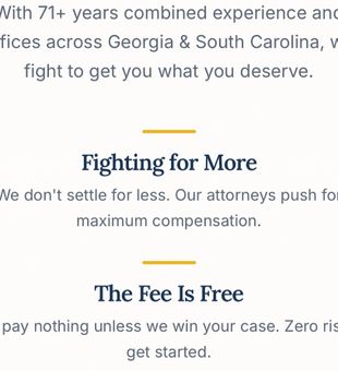 Legal services advertisement for personal injury cases