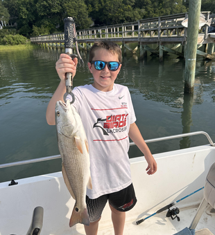 Nice redfish caught using deep sea trolling with light tackle!