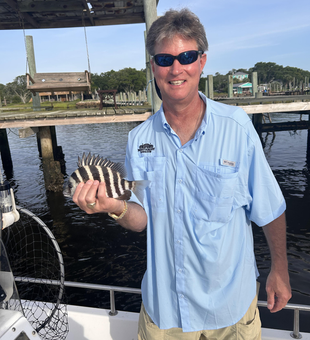 Reeled in a feisty 8-inch sheepshead in Wilmington today!