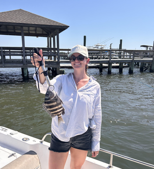 Reeling in the sheepshead with some deep sea action off Wilmington!