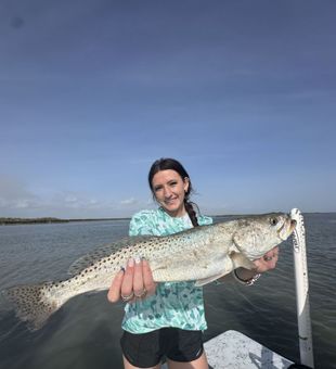 Oh, she loves her trout! - South Padre Island, TX.