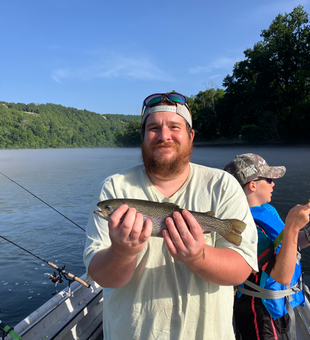 Beautiful White River rainbow trout makes the day!