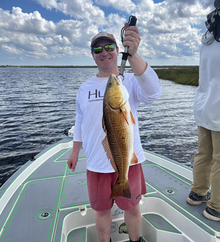 Nice redfish on the drift today! Mixed techniques paid off in partly cloudy conditions.