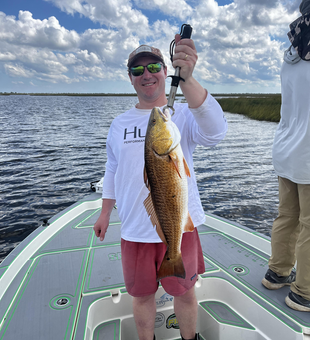 Nice redfish using drift fishing and jigging techniques!