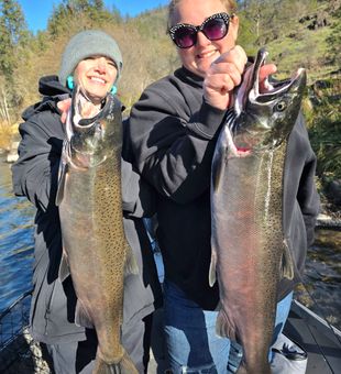 Put these girls on some nice hatchery rogue river coho this morning.
