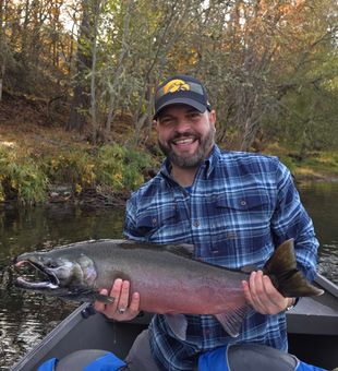 Client Richard with a big coho buck