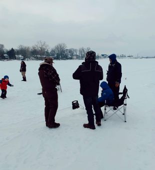 Ice fishing near Stillwater MN.