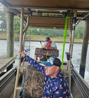Drifting through Donalsonville's cloudy skies for the best catch!