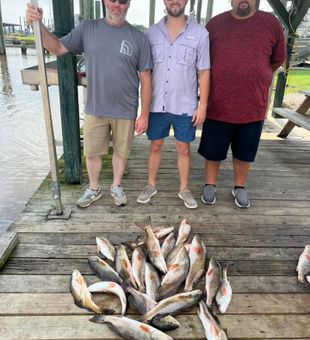 Lake Charles redfish success on the dock!