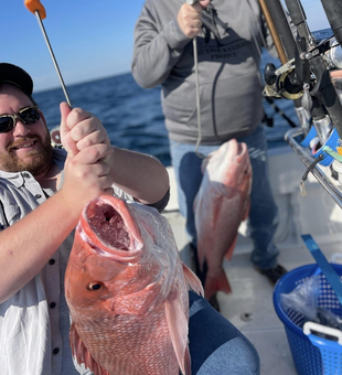 Great haul! Double Red Snapper catch, Carrabelle Gulf fishing charter