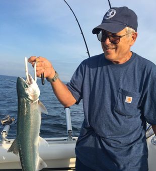 Shiny Port Austin steelhead—awesome catch!