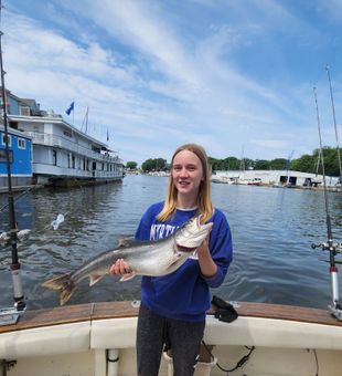 Awesome Lake Michigan lake trout catch!