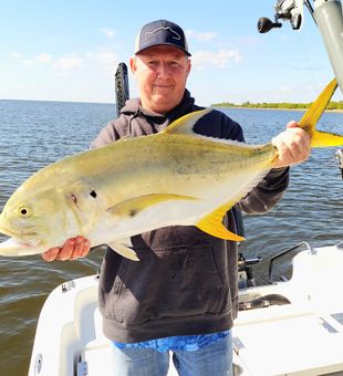 Reeled in crevalle jack in Crystal River, FL