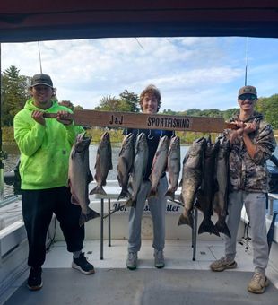 Early morning fishing on Lake Ontario by New Mexico, NY. Quiet water, cool air, and plenty of opportunities for a great catch.