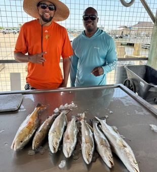 Matagorda redfish and speckled trout filling the boat!