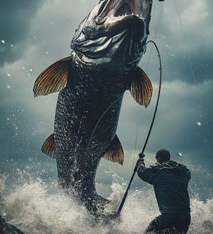 What an exciting catch! Clear conditions made for the best adventure on the water.