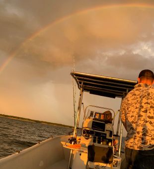 Looking for Stripers at the end of the rainbow. - Caney Creek, OK.