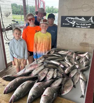 Outstanding striped bass action in Madill Oklahoma!