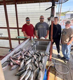 Great day of deep sea jigging and trolling! Look at this exciting catch of stripers.