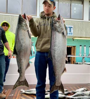 Double Chinook salmon success in Burt NY!