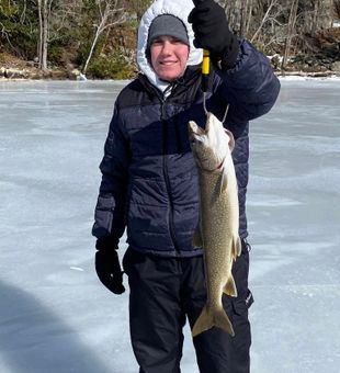 Solid Lake Trout catch on the ice!