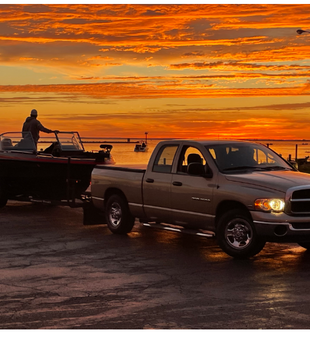 Lake St Clair walleye fishing charter sunrise vibrant bold