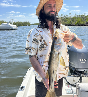 Reeling in the catch of the day.