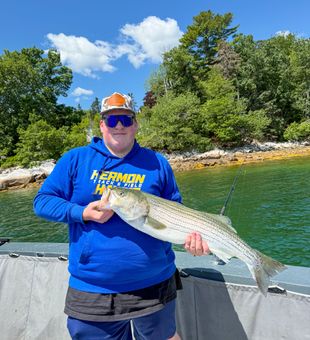 Nice Monroe striped bass making the day!