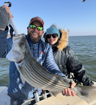 Beautiful striped bass landed at Lake Texoma!