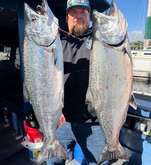 Double Chinook salmon success in Sacramento waters!