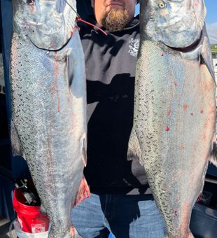 Double Chinook salmon success in Sacramento waters!