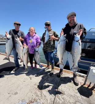 Sacramento Chinook salmon and striped bass made for great action!