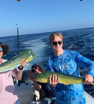 Mahi-mahi biting on West Bay.