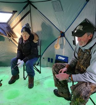 Focused Ice Fishing Session