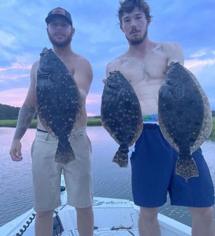 Impressive flounder haul at sunset — solid catch!