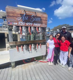Family enjoys reeling in snappers from Florida!