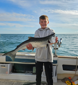 Huge catch while trolling on a partly cloudy day in Port Washington!