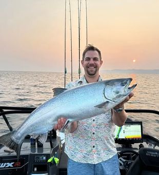 Salmon fishing on Lake Michigan with screaming drags.