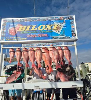 Red snapper fishing in Jackson County, Biloxi MS — deep Gulf waters and hard-hitting action.