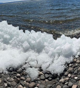 Winter ice creates stunning formations along Nipigon's rugged shores.