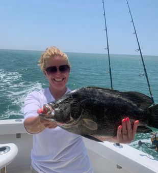 Great Triple Tail catch on clear Islamorada water