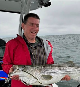 Hefty Striped Bass landed off Rhode Island