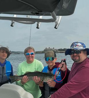 Fun Striped Bass catch with the whole family