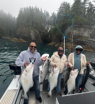Epic Neah Bay halibut and salmon on a deep sea charter