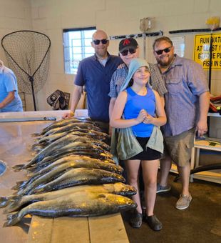 Impressive Dunkirk NY fishing haul at the cleaning station!