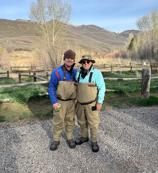 Fly fishing adventure in the Provo outdoors on a partly cloudy day